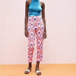 Zara High Rise Slim Fit Ankle Printed Pants size 2